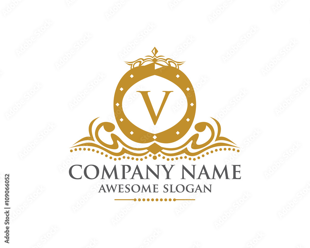 Royal Crown Letter V Logo Royal Crown Letter V Logo