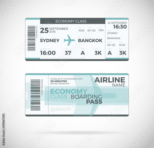 Airline boarding pass ticket Vector illustration.
