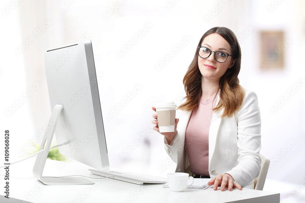 Young businesswoman at work Young businesswoman at work