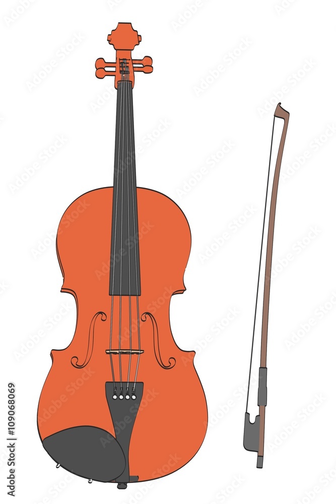 2d cartoon illustration of violin 2d cartoon illustration of violin