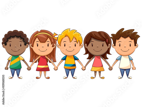Children holding hands