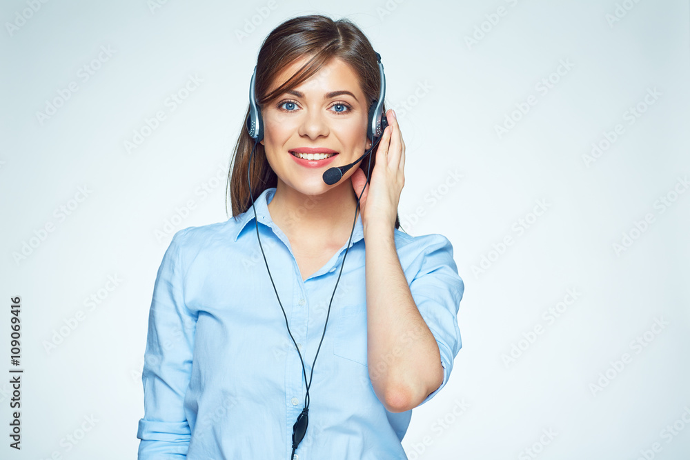 Smiling call center operator. Business woman. Smiling call center operator. Business woman.
