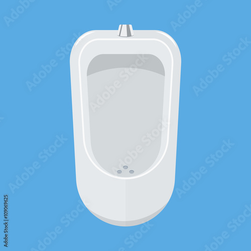 Urinal vector illustration isolated on a blue background