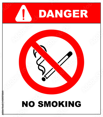 No smoking, No open flame, Fire, open ignition source and smoking prohibited signs.