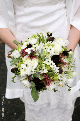 Unique Wedding Bouquet with White Flowers