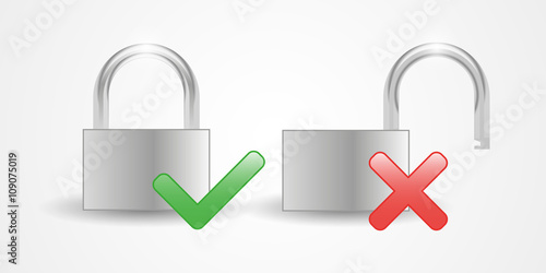 open and closed padlock