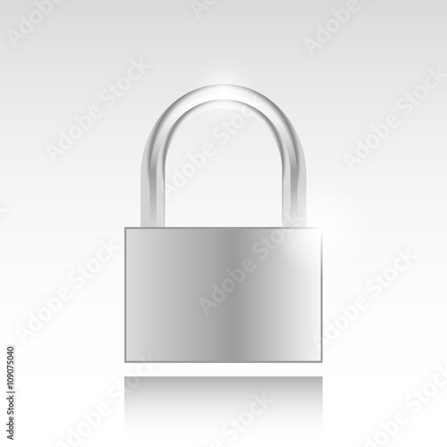 Metal padlock illustration
