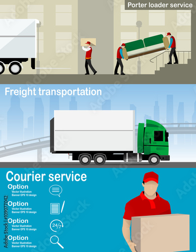 Transportation and delivery company illustration. 