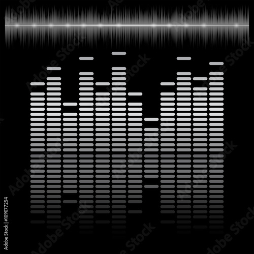 Equalizer bar with reflection and sound chart