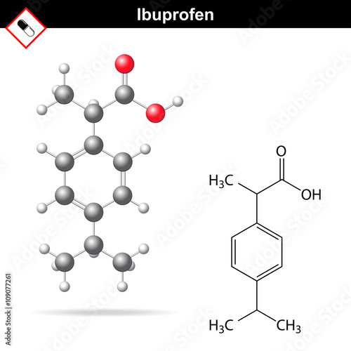 Ibuprofen molecular chemical structure