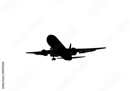 Silhouette airplane isolated