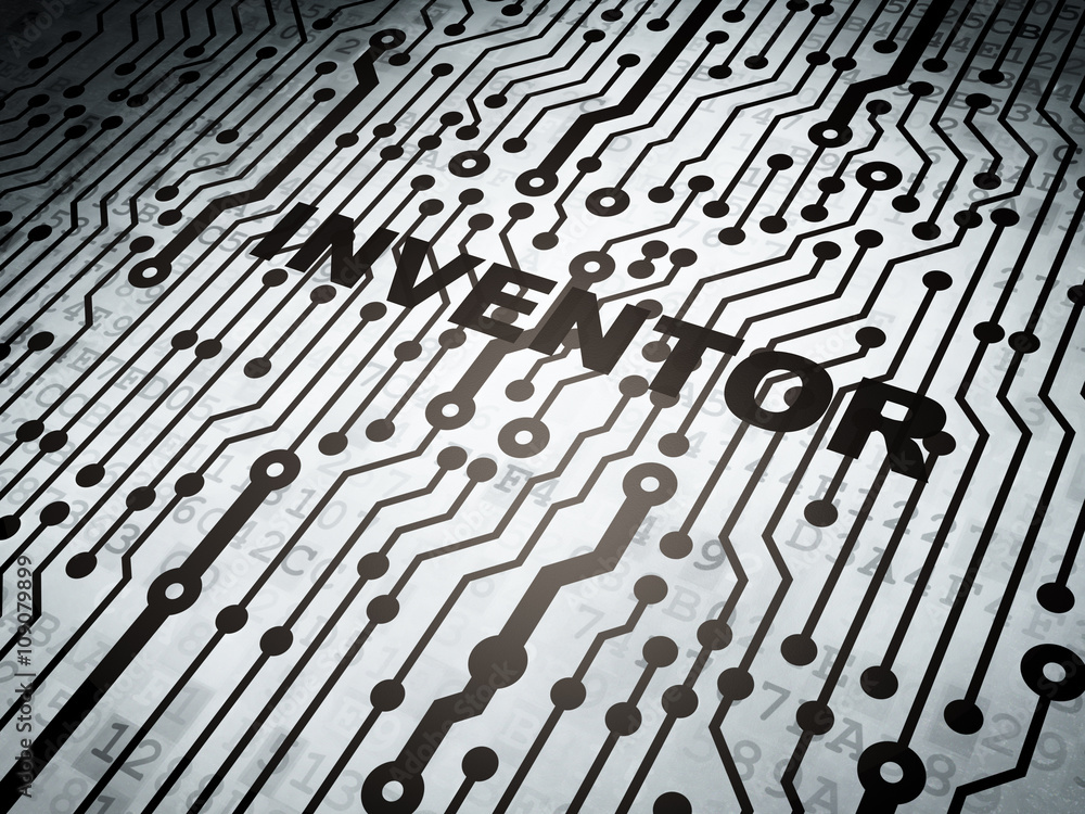 Fototapeta premium Science concept: circuit board with Inventor