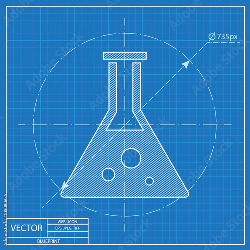 blueprint icon of test tube