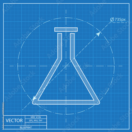 blueprint icon of test tube
