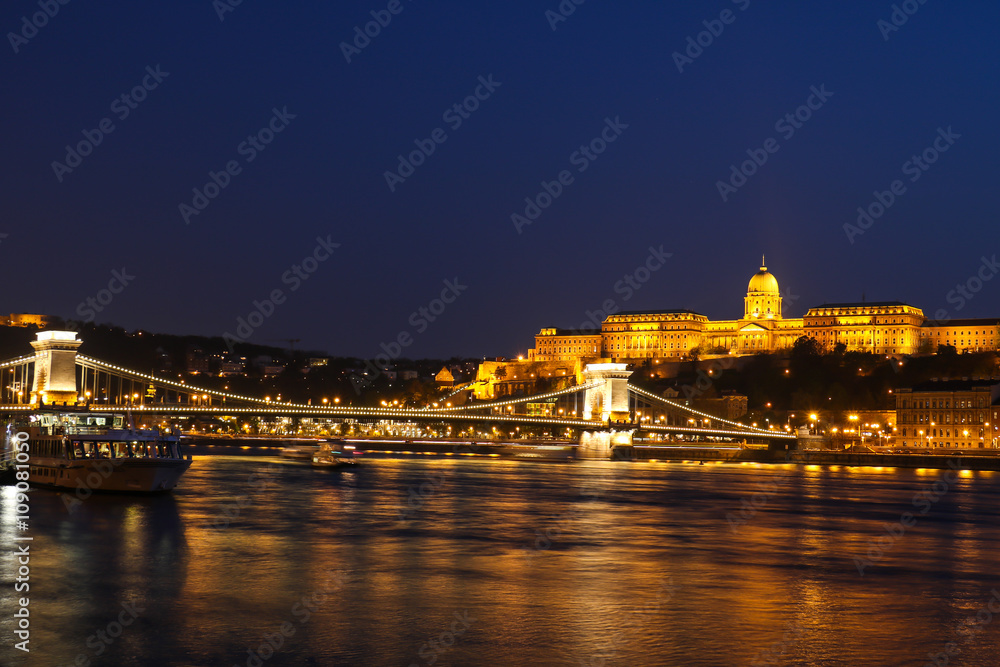 Budapest, Hungary - Amazing scene on illuminated waterfront