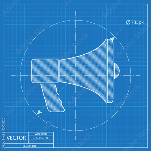 blueprint icon of speaker