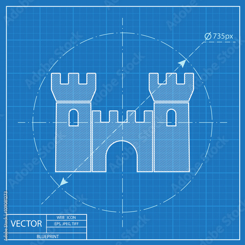 blueprint icon of castle