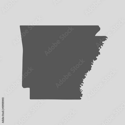 Black map state Arkansas - vector illustration.