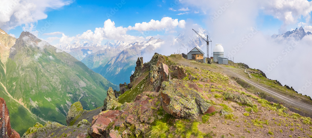 Weather station in the mountains of the Caucasus