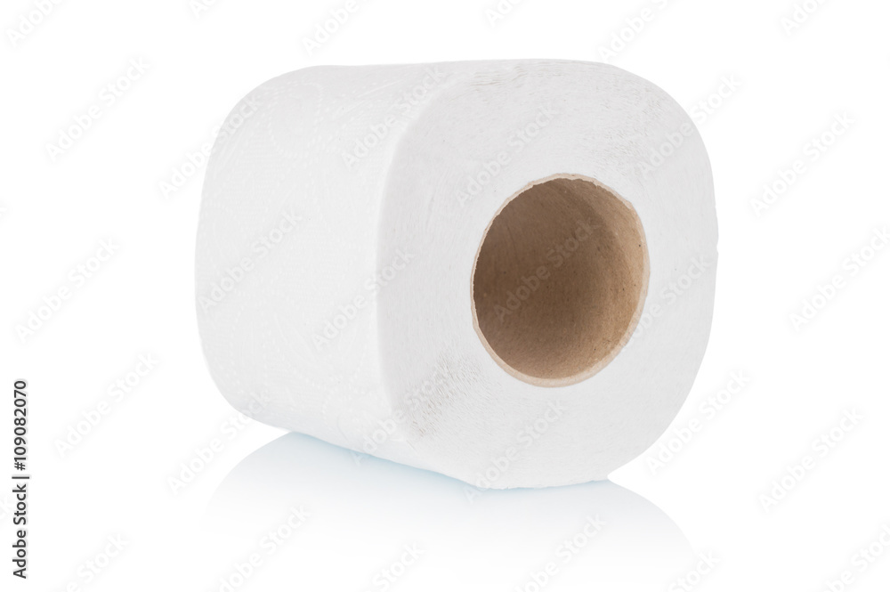 White paper napkins rolls on white background close-up. White paper napkins rolls on white background close-up.