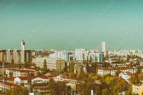 Aerial View Of Bucharest City Skyline