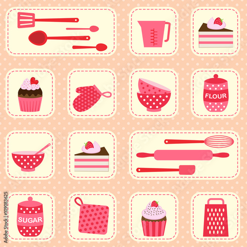 Vector pattern on baking theme
