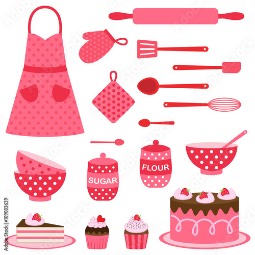 Vector icons collection on baking theme