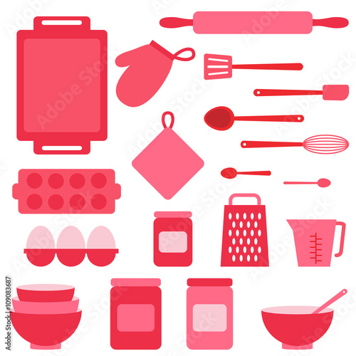 Vector icons collection on baking theme