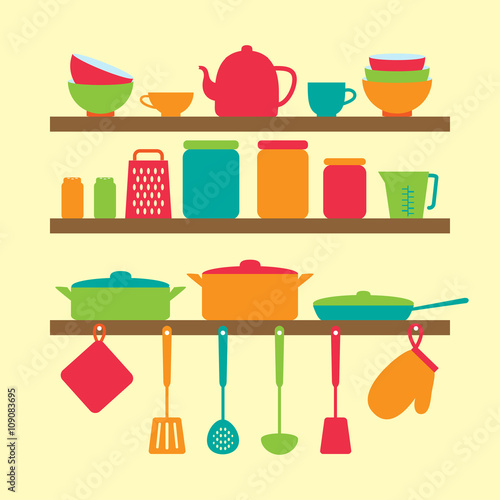 Vector silhouette of kitchen tools