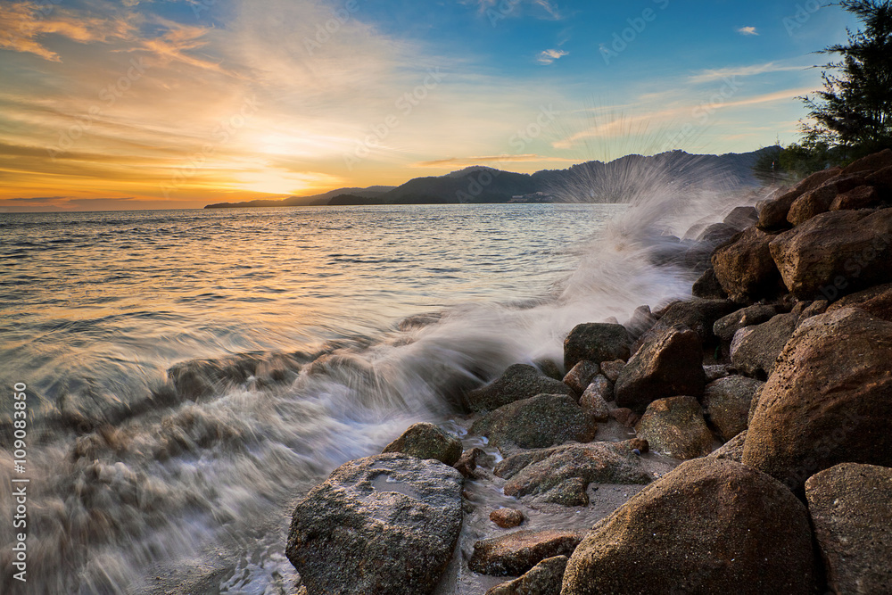 Amazing Sunrise and Sunset in George Town, Penang Malaysia Amazing Sunrise and Sunset in George Town, Penang Malaysia