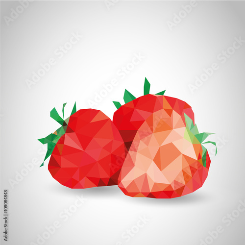 realistische Erdbeeren im Low Poly - Style