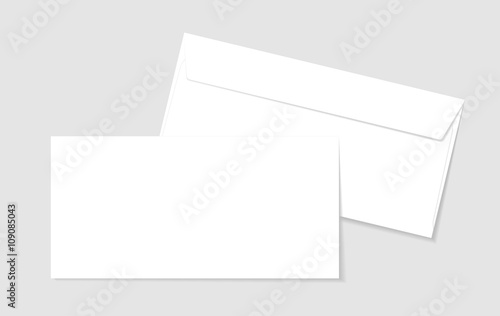 Blank paper envelopes for your design. Vector envelopes template. photo