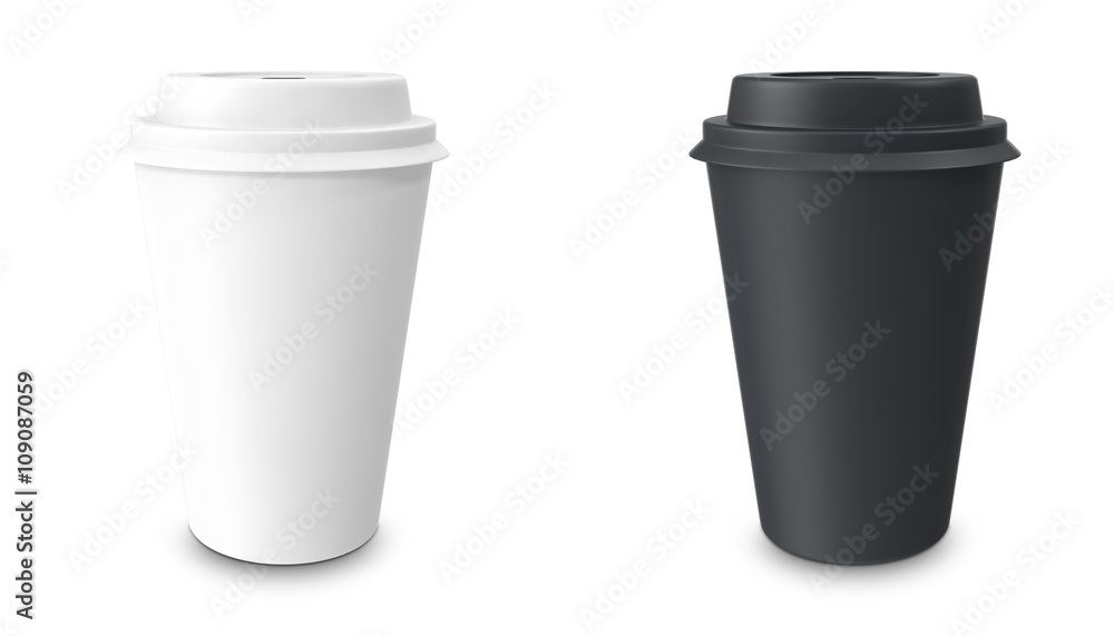 Collection, group, set, take-out coffee with cup holder. Isolated on a white background. Collection, group, set, take-out coffee with cup holder. Isolated on a white background.