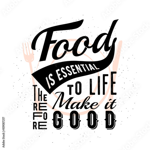 Food related typographic quote