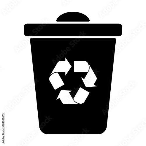 recycle icon black trash bin
