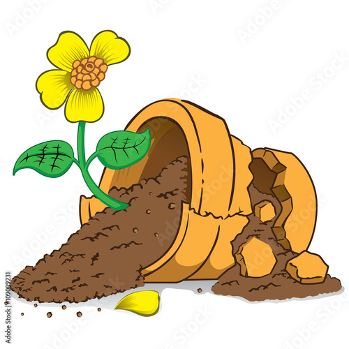 Illustration of a fallen broken vessel. Ideal for institutional and educational materials
