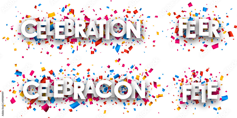Celebration paper banners. Celebration paper banners.
