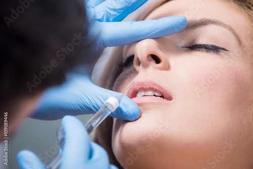 Beauty treatment, botox or hyaluronic acid injection