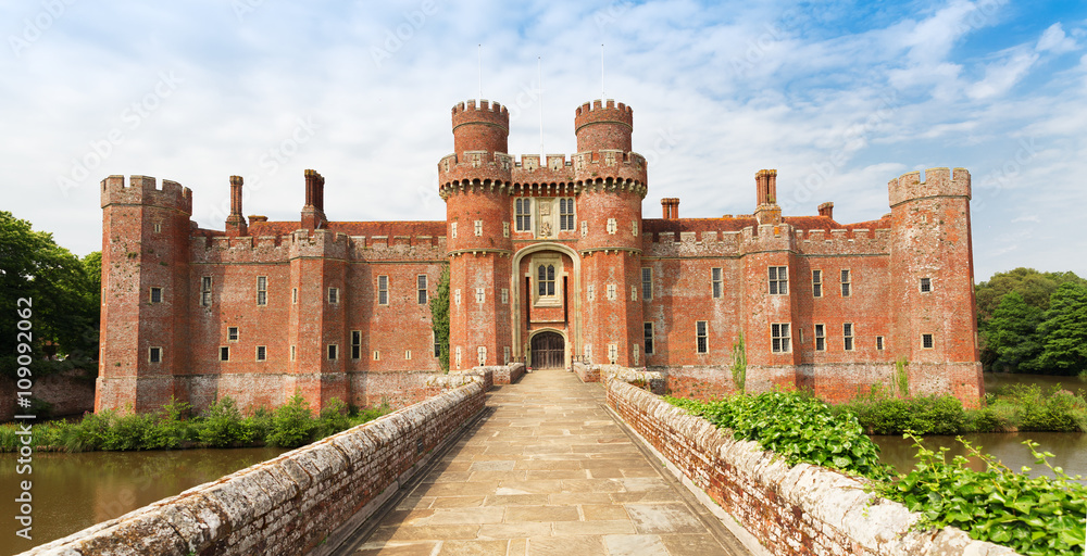 Brick Herstmonceux castle in England East Sussex 15th century UK