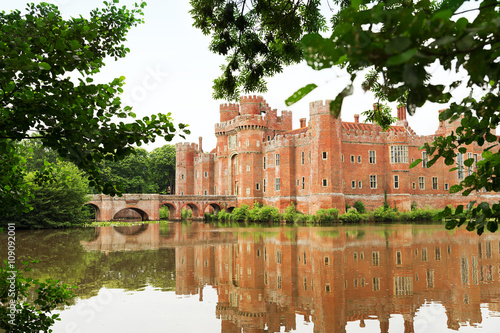 Brick Herstmonceux castle in England East Sussex 15th century UK