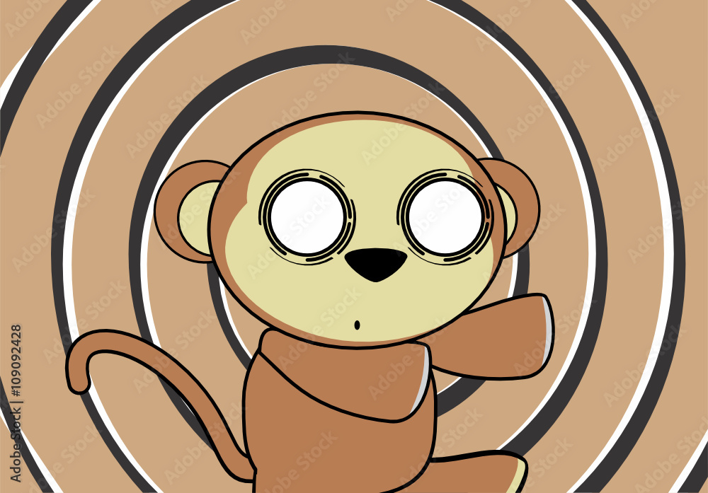 Obraz premium funny monkey expression cartoon background in vector format