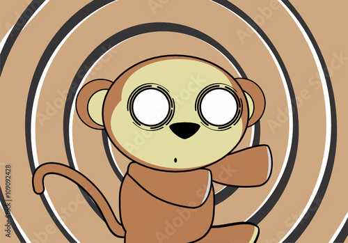 funny monkey expression cartoon background in vector format