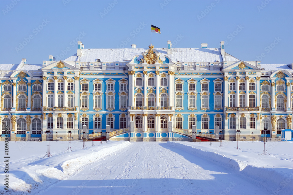 The Catherine Palace, Tsarskoye Selo, Pushkin, Saint-Petersburg, Russia - obrazy, fototapety, plakaty 
