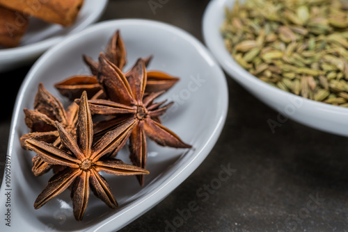 Star Anise in White Spoon