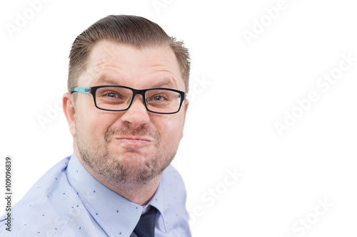 portrait of furious young man isolated on white © Elvira