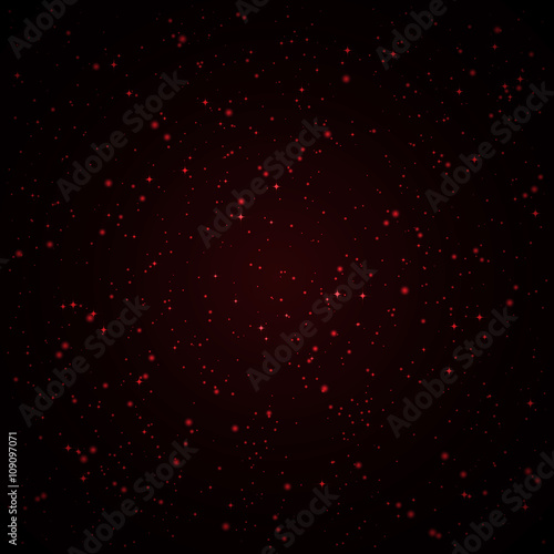 Abstract background with twinkling red stars vintage. Vector illustration.