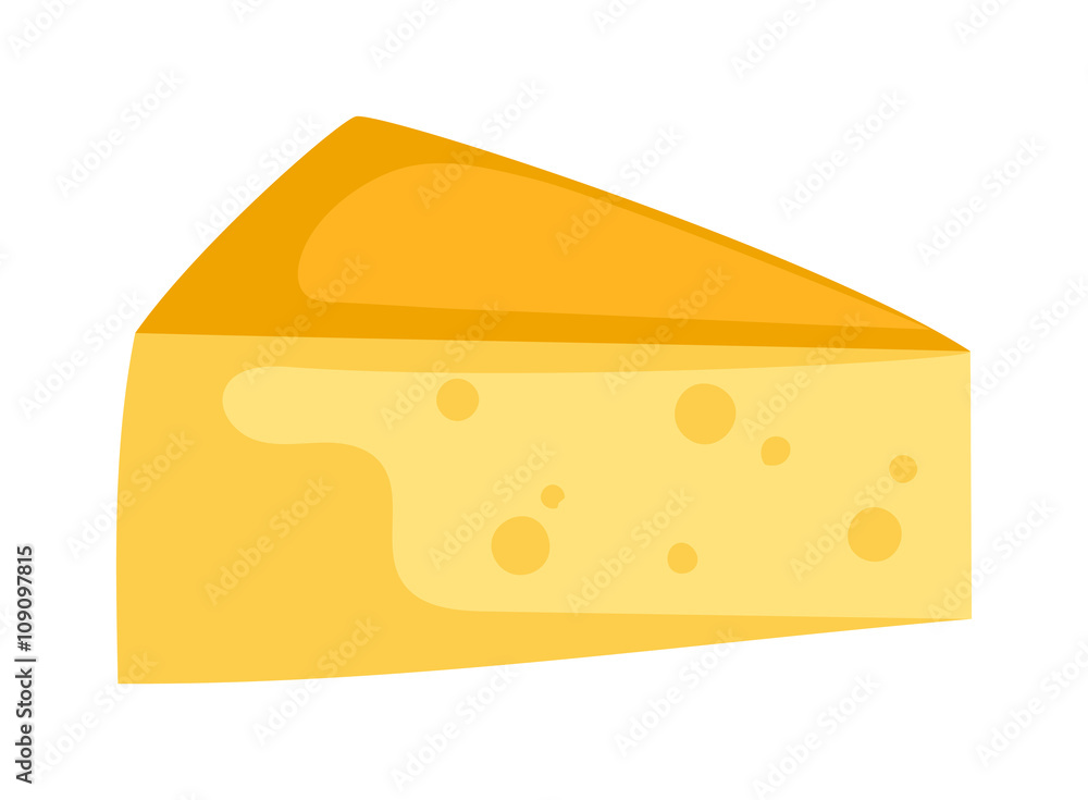 Cheddar cheese slice on white background food healthy product, snack fresh milk gourmet breakfast vector illustration Cheddar cheese slice on white background food healthy product, snack fresh milk gourmet breakfast vector illustration