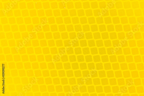 close-up to the yellow reflection traffic sign