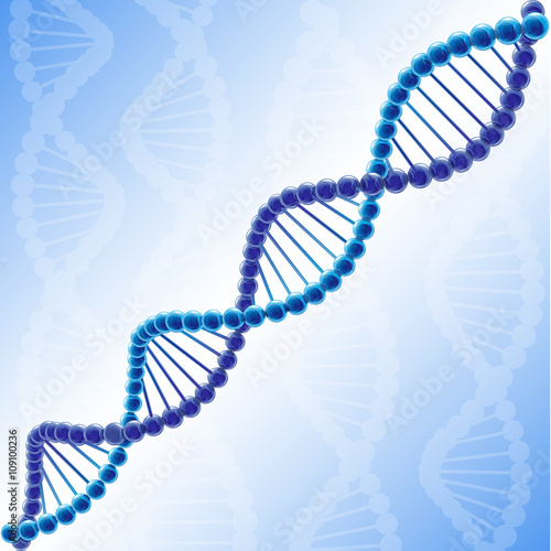 Volume DNA chain in vector clipart. The molecule of deoxyribonucleic acid.