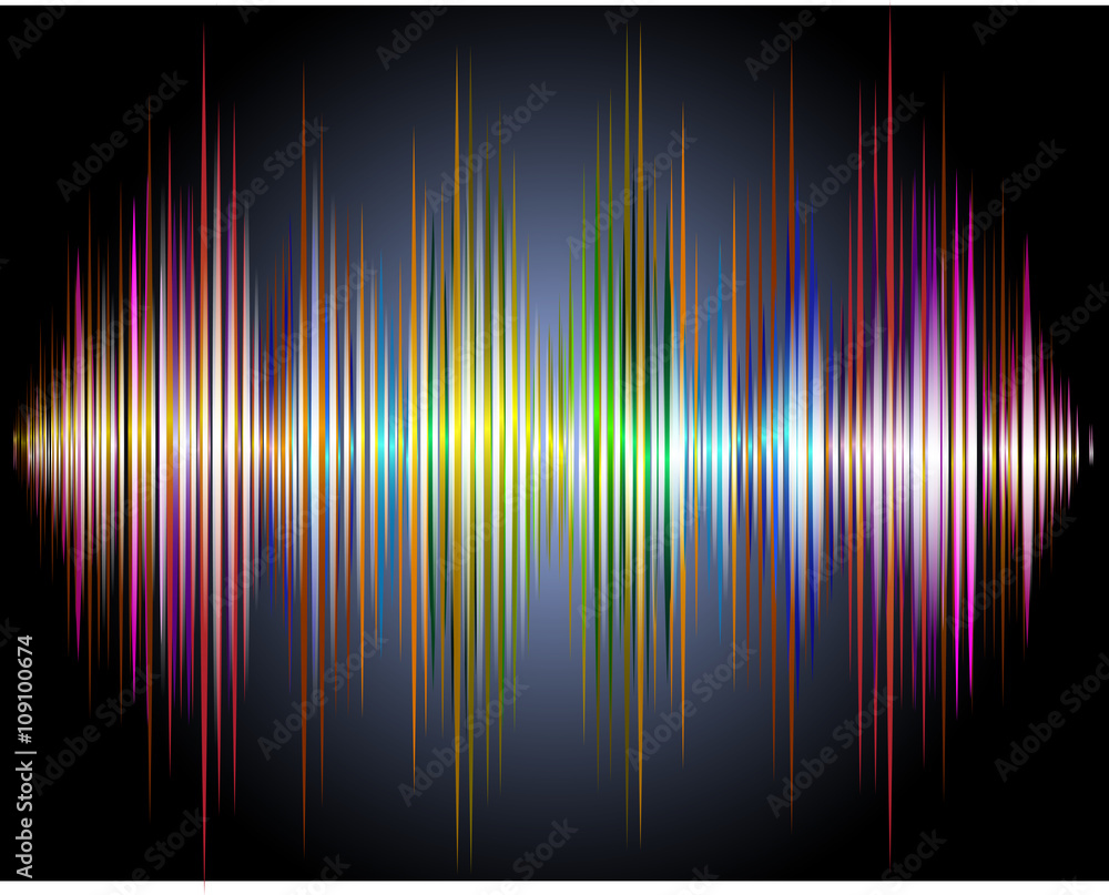 Colorful sound wave on background. Vector illustration.
